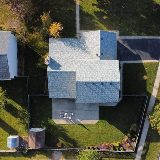 Completed roof replacement on an Illinois property
