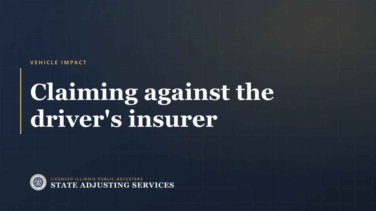 Cover reading Claiming against the driver's insurer, State Adjusting Services