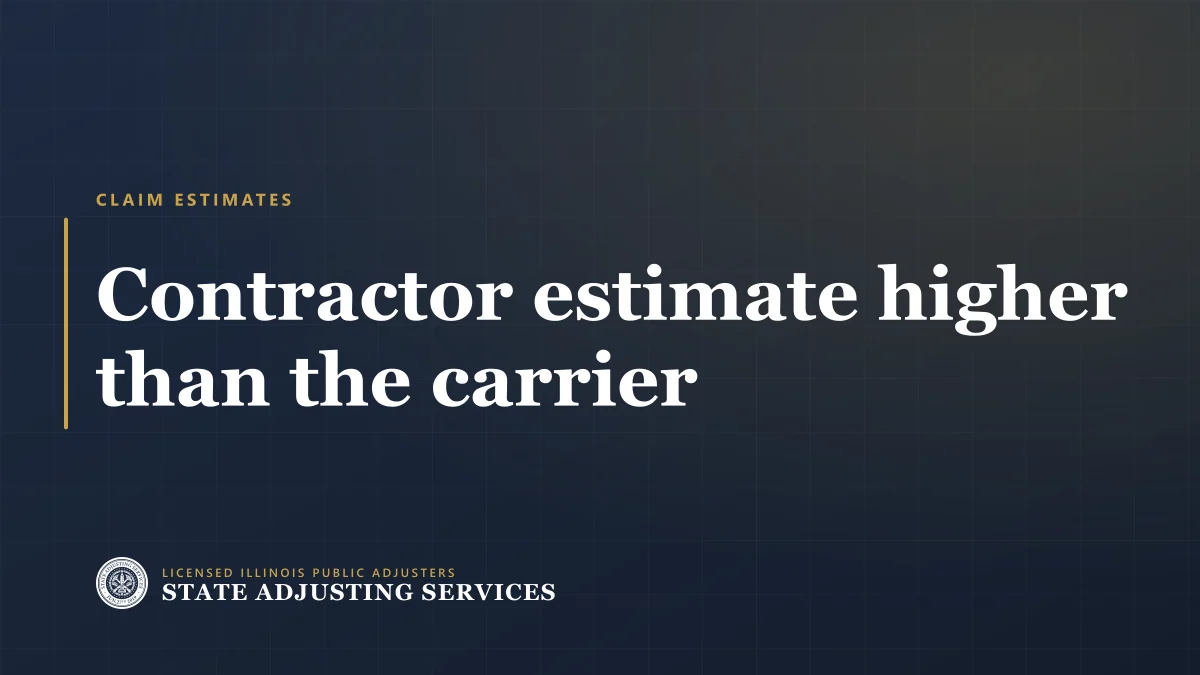 Article cover: what to do when your contractor's estimate is higher than the carrier's, from State Adjusting Services