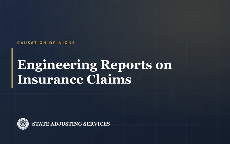 Article cover: engineering reports on insurance claims and how to answer a causation opinion, from State Adjusting Services