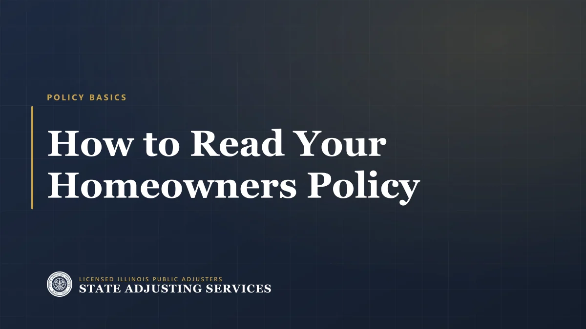 Article cover: how to read your homeowners policy, from State Adjusting Services