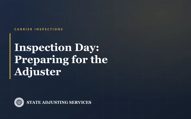 Article cover: preparing for the carrier adjuster inspection, from State Adjusting Services
