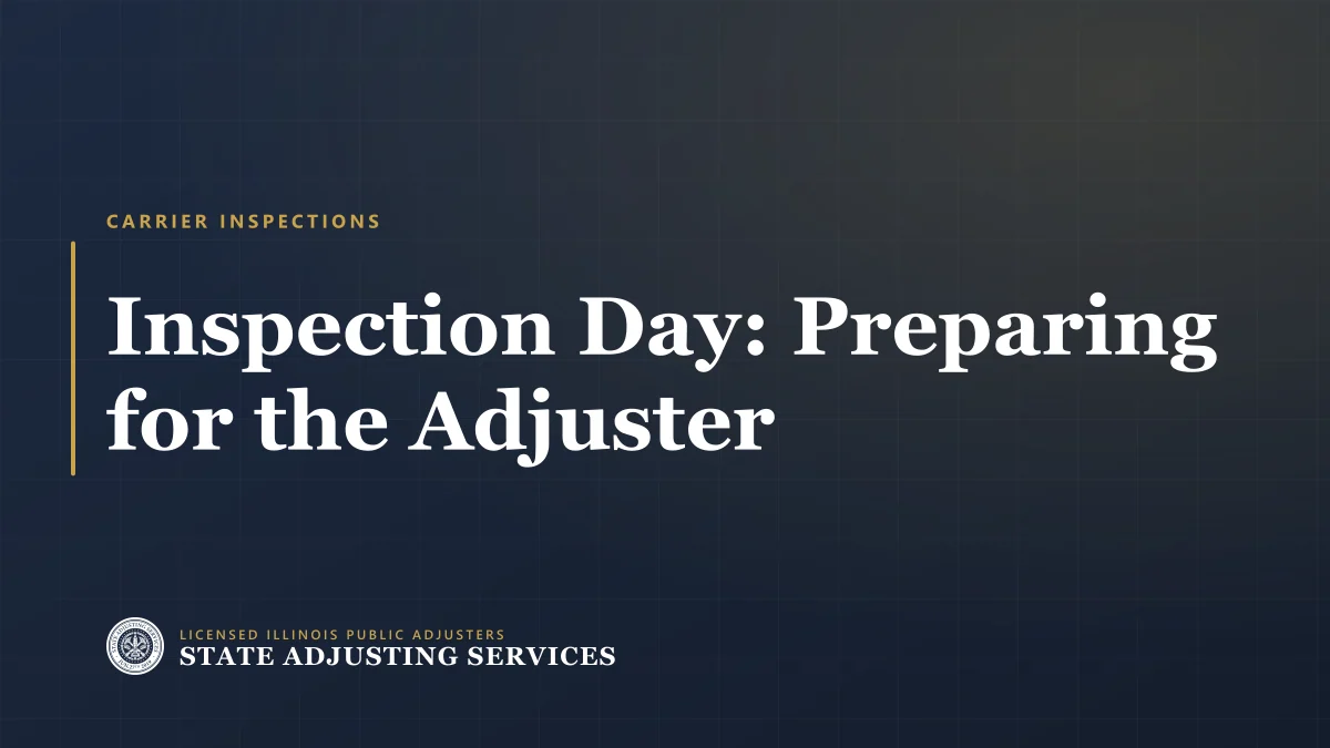 Article cover: preparing for the carrier adjuster inspection, from State Adjusting Services