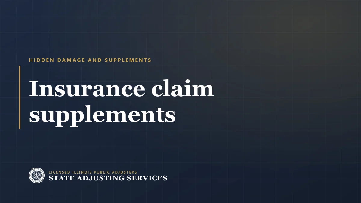 Article cover: insurance claim supplements and hidden damage, from State Adjusting Services