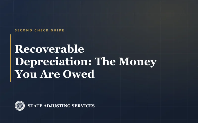 Article cover: recoverable depreciation, the money most homeowners never go back for, from State Adjusting Services