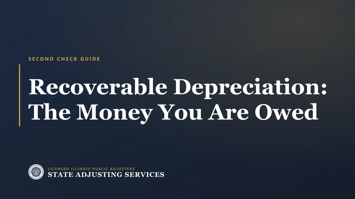 Article cover: recoverable depreciation, the money most homeowners never go back for, from State Adjusting Services