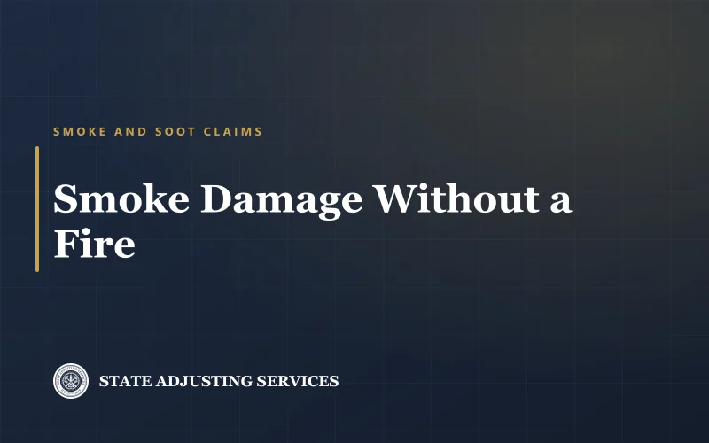 Article cover: smoke damage without a fire — puffbacks and soot claims, from State Adjusting Services
