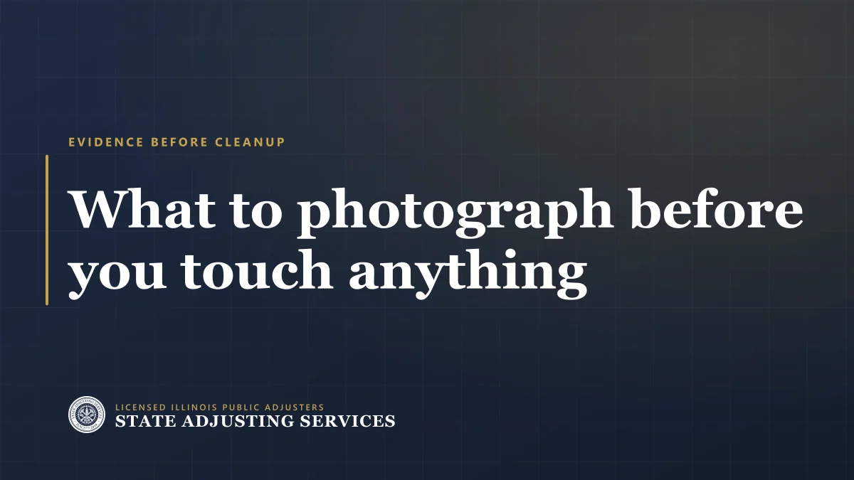 Article cover: what to photograph after property damage before you touch anything, from State Adjusting Services
